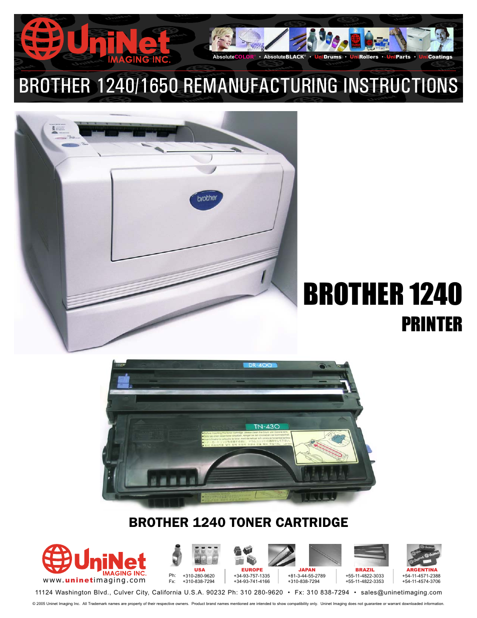 Brother UNINET 1240 User Manual | 12 pages