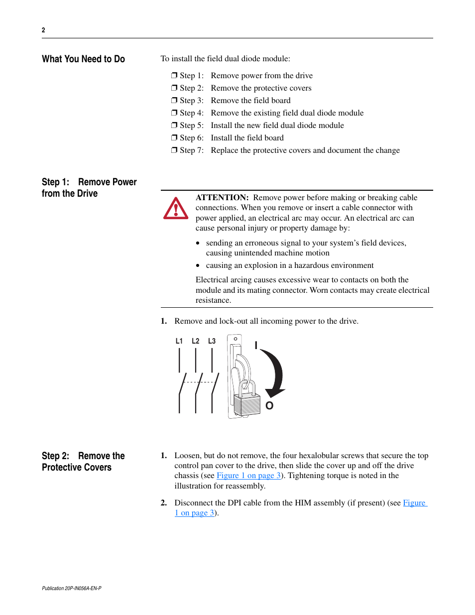 Rockwell Automation 20P PowerFlex DC Drive - Frame D Field Dual Diode Module User Manual | Page 2 / 8