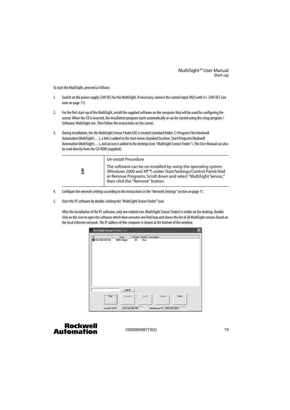 Rockwell Automation 48MS MultiSight Vision Sensor User Manual | Page 19 / 76