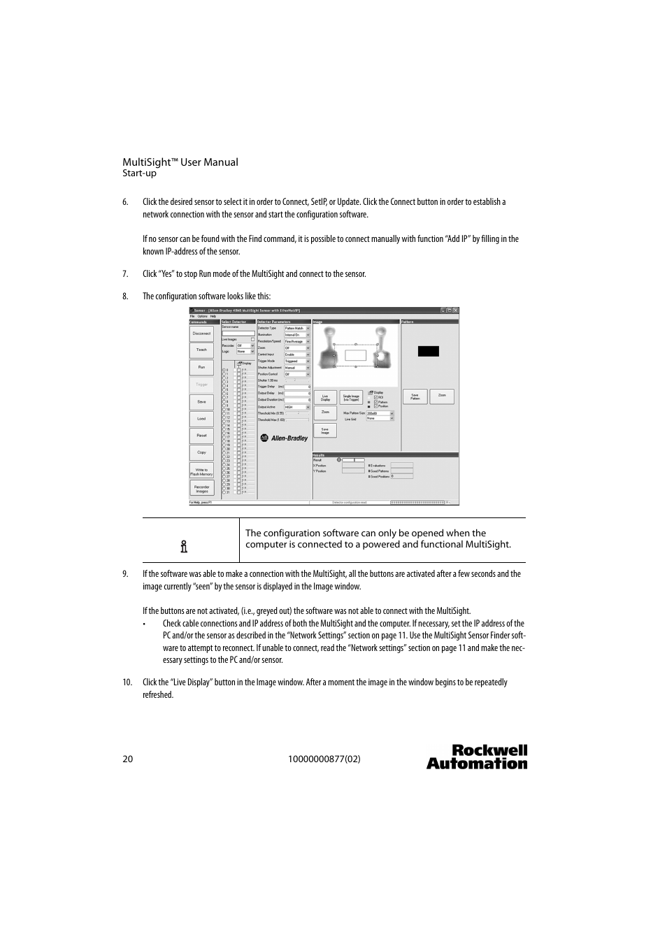 Rockwell Automation 48MS MultiSight Vision Sensor User Manual | Page 20 / 76