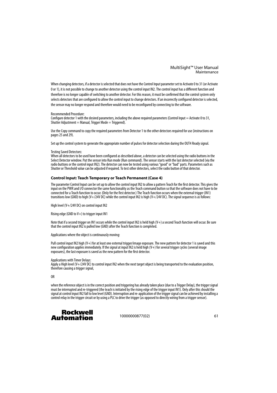 Rockwell Automation 48MS MultiSight Vision Sensor User Manual | Page 61 / 76
