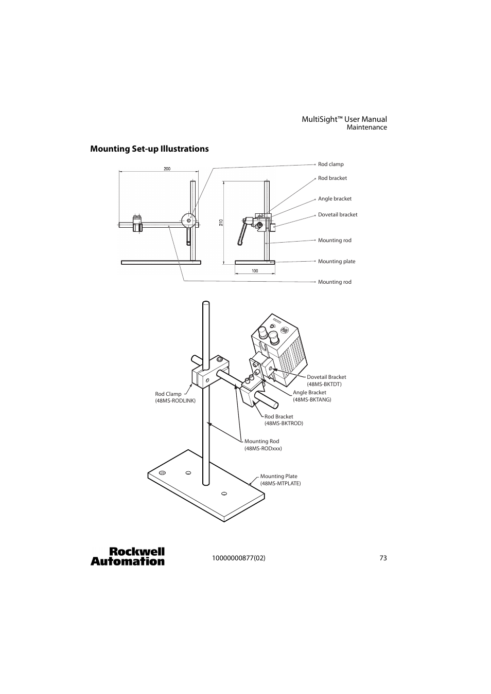 Mounting set-up illustrations | Rockwell Automation 48MS MultiSight Vision Sensor User Manual | Page 73 / 76