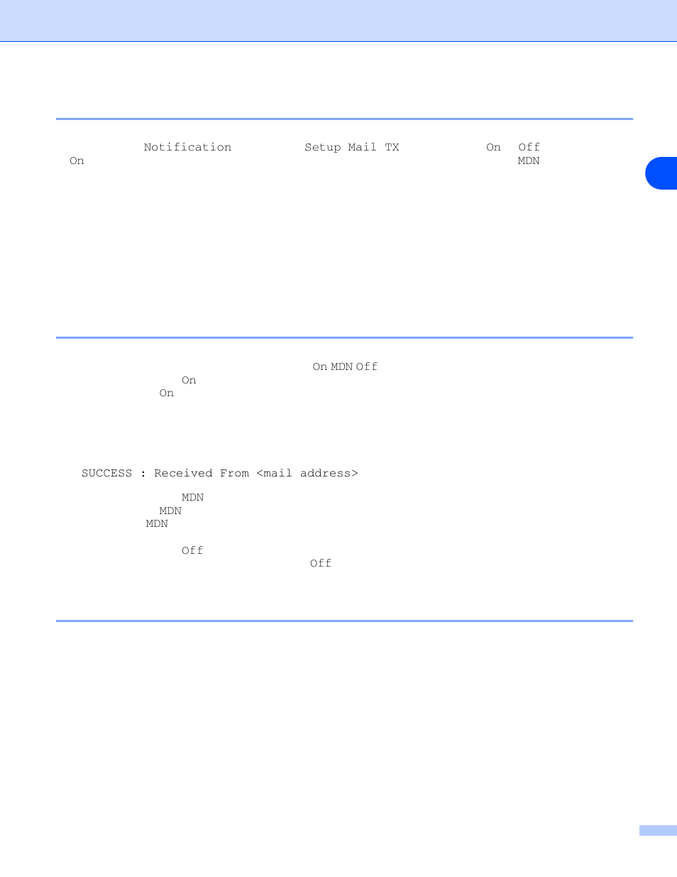 Setup mail (tx), Setup mail (rx), Error mail | Setup mail (tx) setup mail (rx) error mail, 9setup mail (tx) | Brother DCP 8065DN User Manual | Page 73 / 93