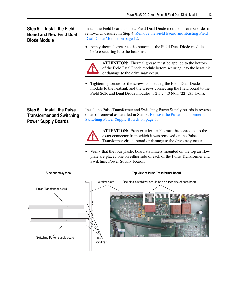 Rockwell Automation 20P PowerFlex DC Drive - Frame B Field Dual Diode Module User Manual | Page 13 / 14