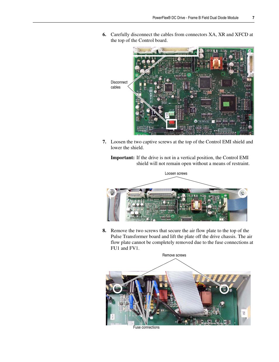 Rockwell Automation 20P PowerFlex DC Drive - Frame B Field Dual Diode Module User Manual | Page 7 / 14
