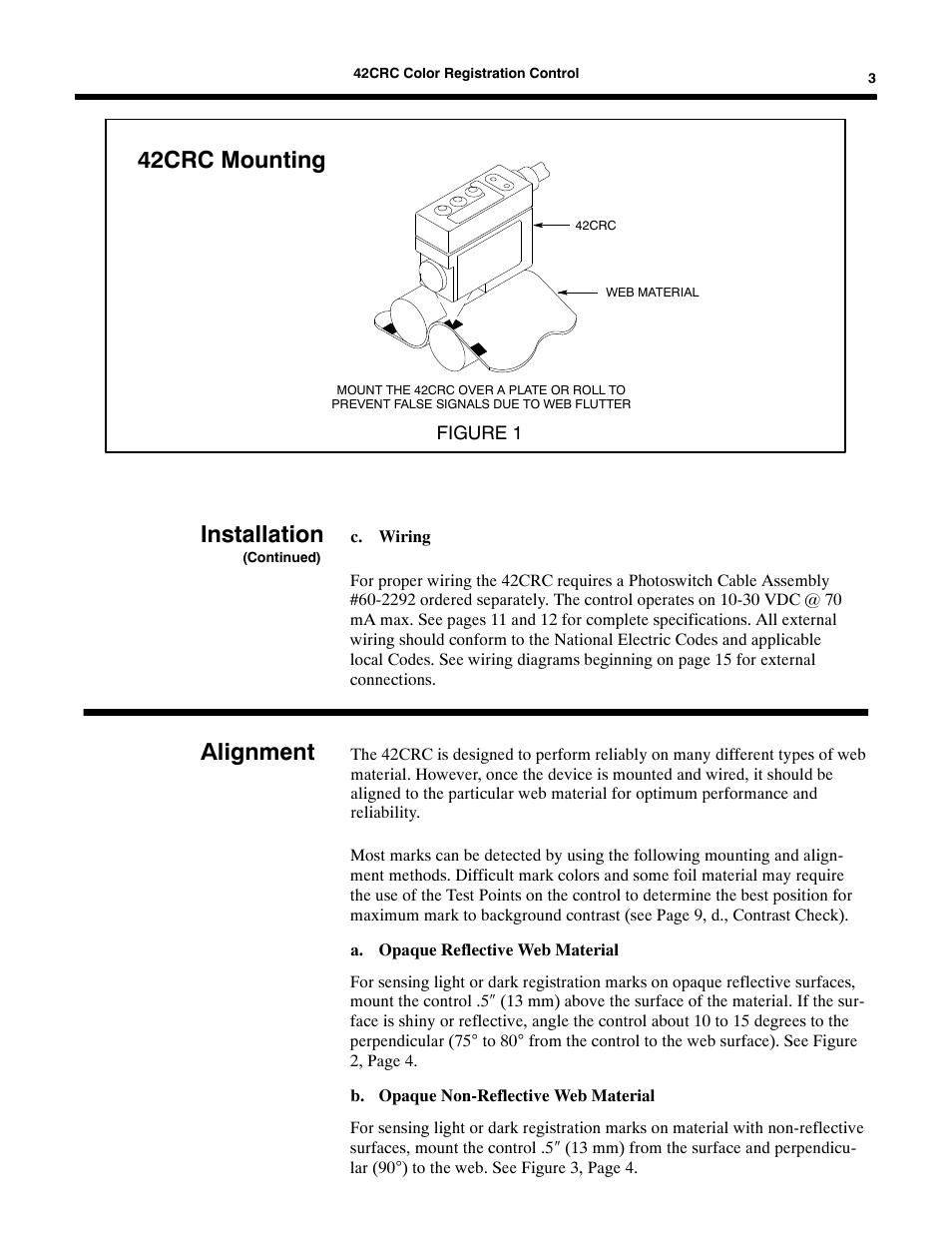 42crc mounting, Installation, Alignment | Rockwell Automation 42CRC Color Registration Control User Manual | Page 5 / 24