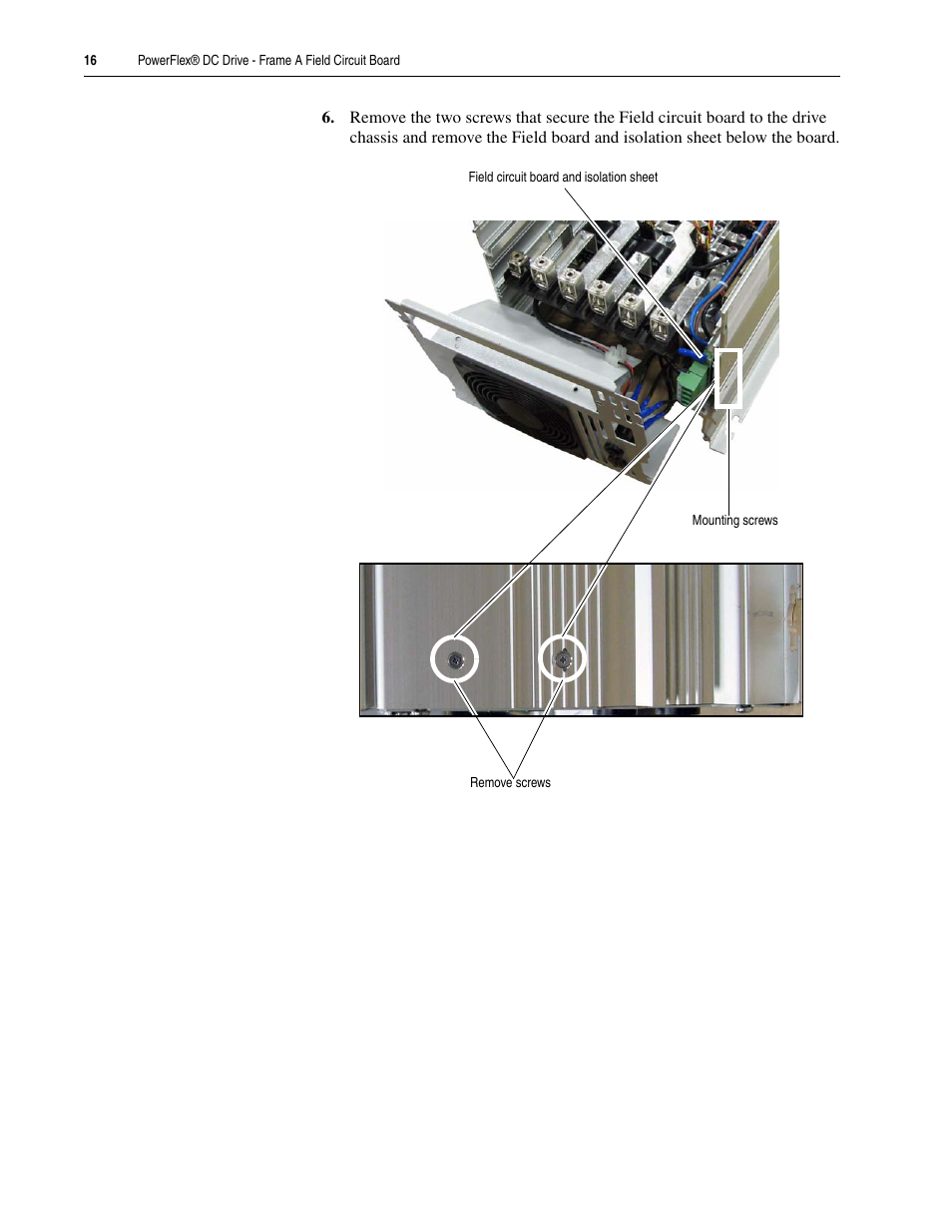 Rockwell Automation 20P PowerFlex DC Drive - Frame A Field Circuit Board User Manual | Page 16 / 20