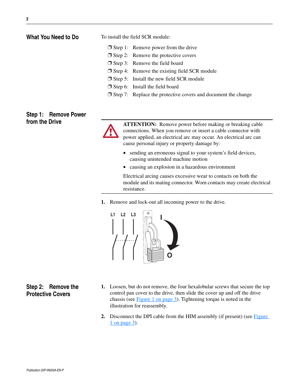 Rockwell Automation 20P PowerFlex DC Drive - Frame D Field SCR Module User Manual | Page 2 / 8