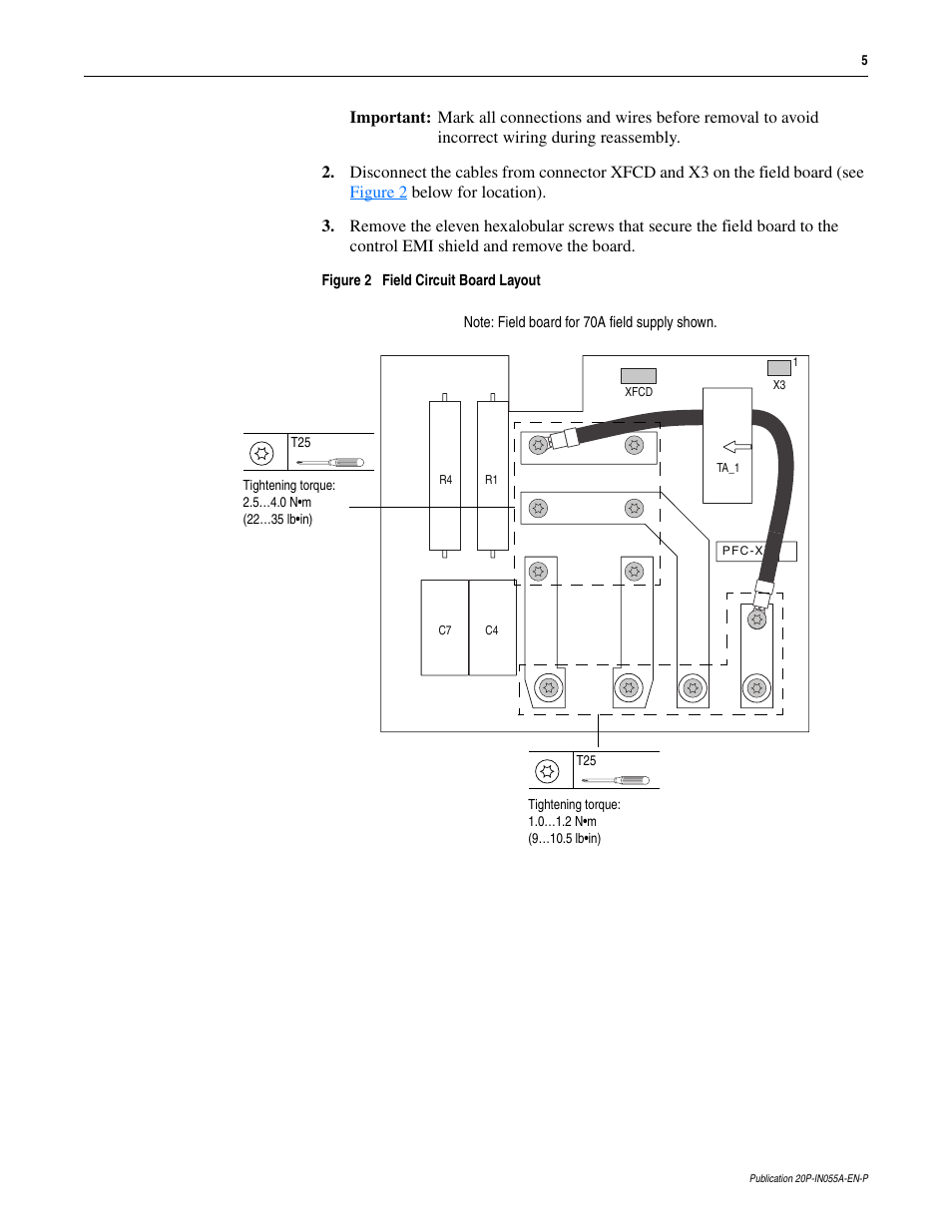 Rockwell Automation 20P PowerFlex DC Drive - Frame D Field SCR Module User Manual | Page 5 / 8