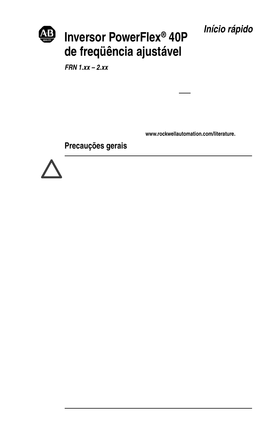 Inversor powerflex, 40p de freqüência ajustável, Início rápido | Rockwell Automation 22D PowerFlex 40P Quick Start - FRN 1.xx - 3.xx User Manual | Page 107 / 129