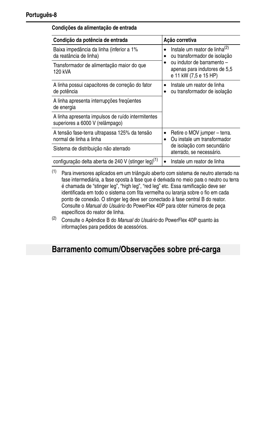 Barramento comum/observações sobre pré-carga | Rockwell Automation 22D PowerFlex 40P Quick Start - FRN 1.xx - 3.xx User Manual | Page 114 / 129