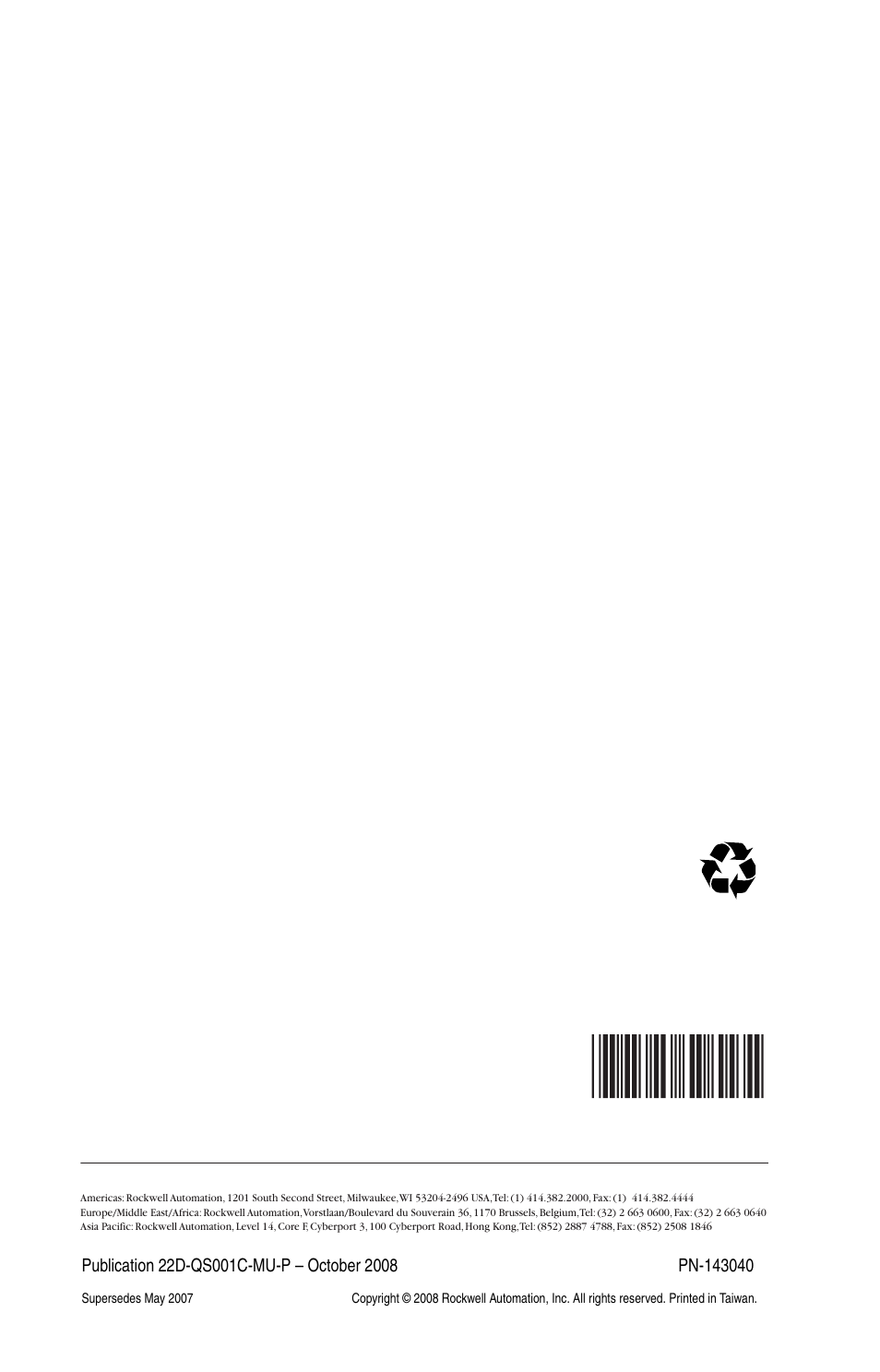 Rockwell Automation 22D PowerFlex 40P Quick Start - FRN 1.xx - 3.xx User Manual | Page 128 / 129