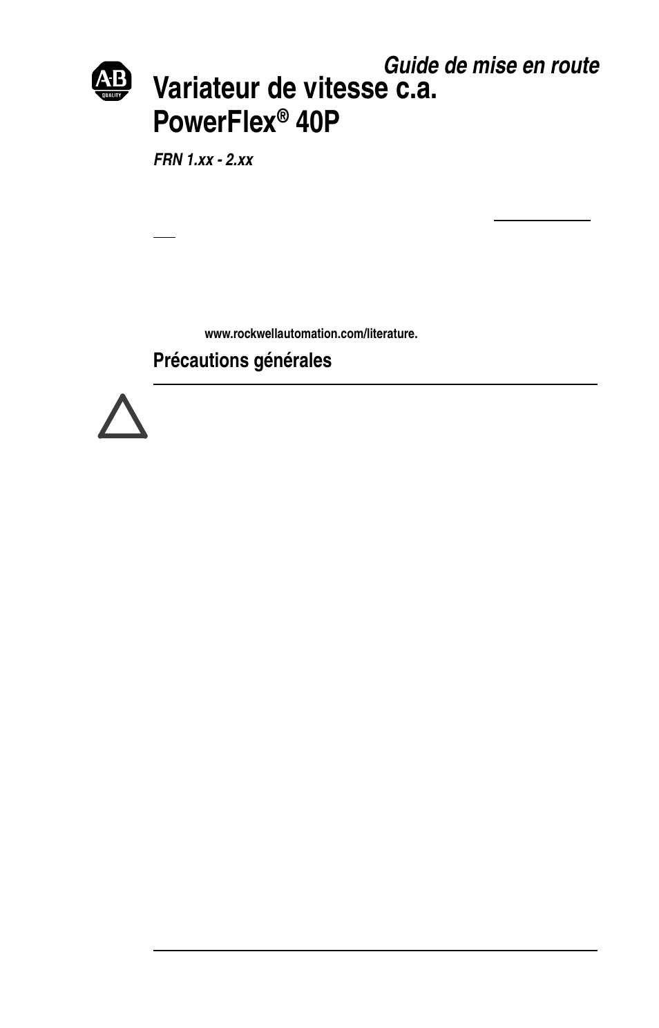 Variateur de vitesse c.a. powerflex, Guide de mise en route | Rockwell Automation 22D PowerFlex 40P Quick Start - FRN 1.xx - 3.xx User Manual | Page 45 / 129