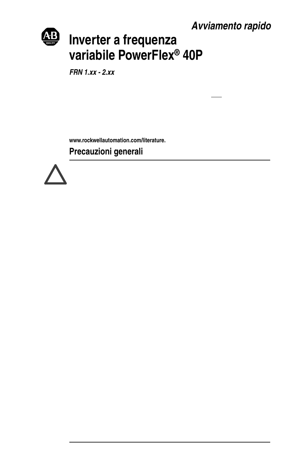 Inverter a frequenza variabile powerflex, Avviamento rapido | Rockwell Automation 22D PowerFlex 40P Quick Start - FRN 1.xx - 3.xx User Manual | Page 67 / 129