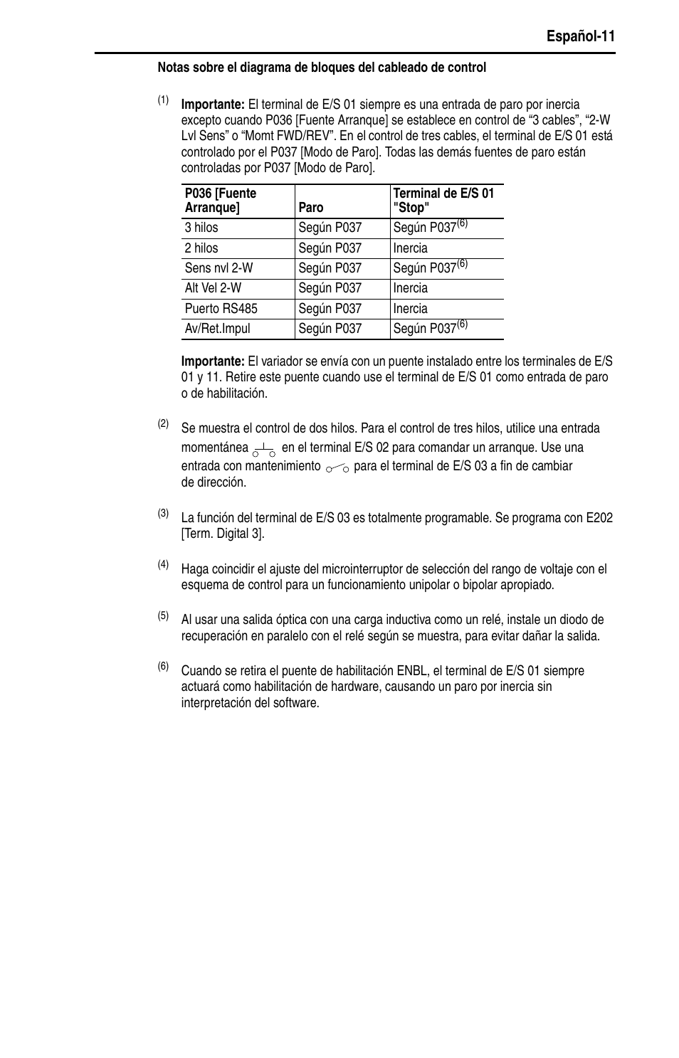 Español-11 | Rockwell Automation 22D PowerFlex 40P Quick Start - FRN 1.xx - 3.xx User Manual | Page 97 / 129