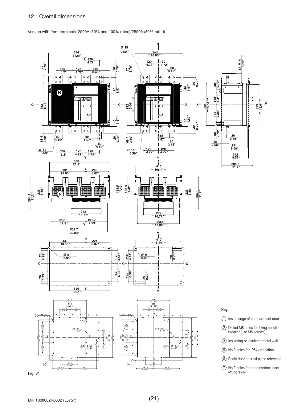 Capitolo 12_en, Overall dimensions | Rockwell Automation 140G-Rx Installation Instruction-140G-R User Manual | Page 21 / 29