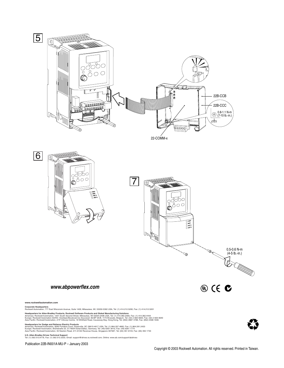 Rockwell Automation 22B PowerFlex 40 Comm Cover User Manual | Page 2 / 2