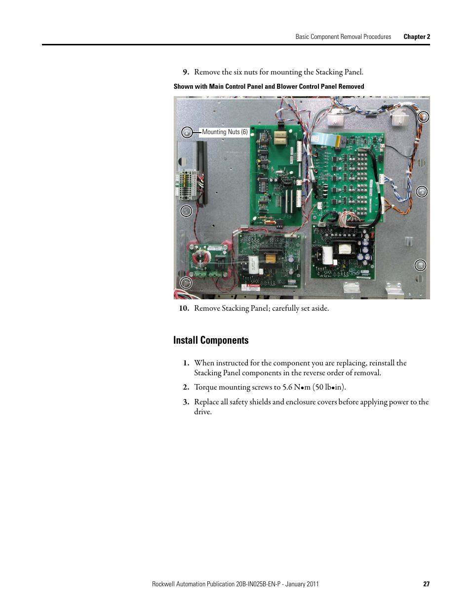 Install components | Rockwell Automation PF700 PowerFlex 700 Drive Components Replacement - Frame 9 User Manual | Page 27 / 84