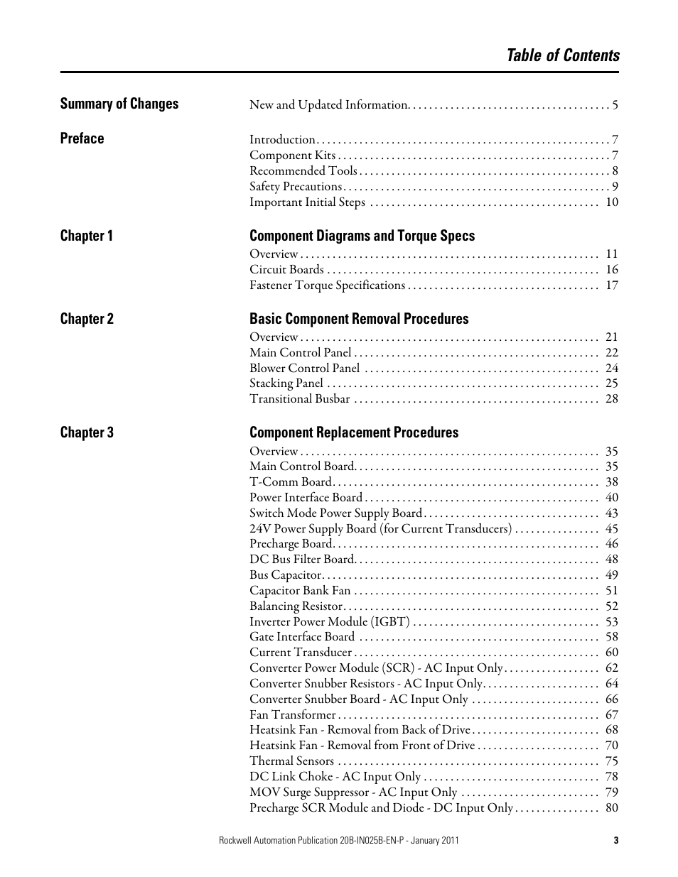 Rockwell Automation PF700 PowerFlex 700 Drive Components Replacement - Frame 9 User Manual | Page 3 / 84