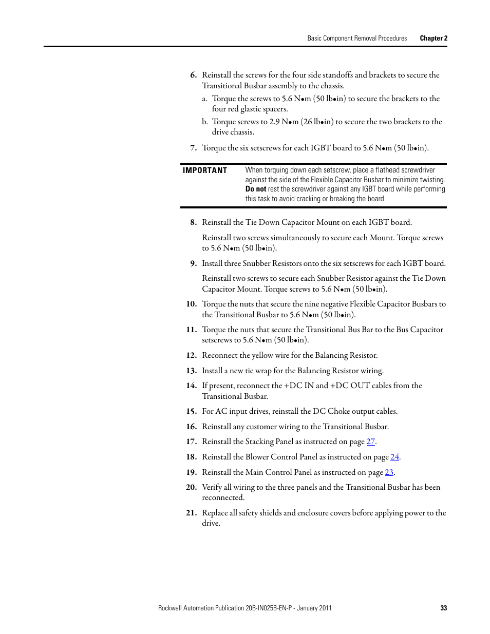 Rockwell Automation PF700 PowerFlex 700 Drive Components Replacement - Frame 9 User Manual | Page 33 / 84
