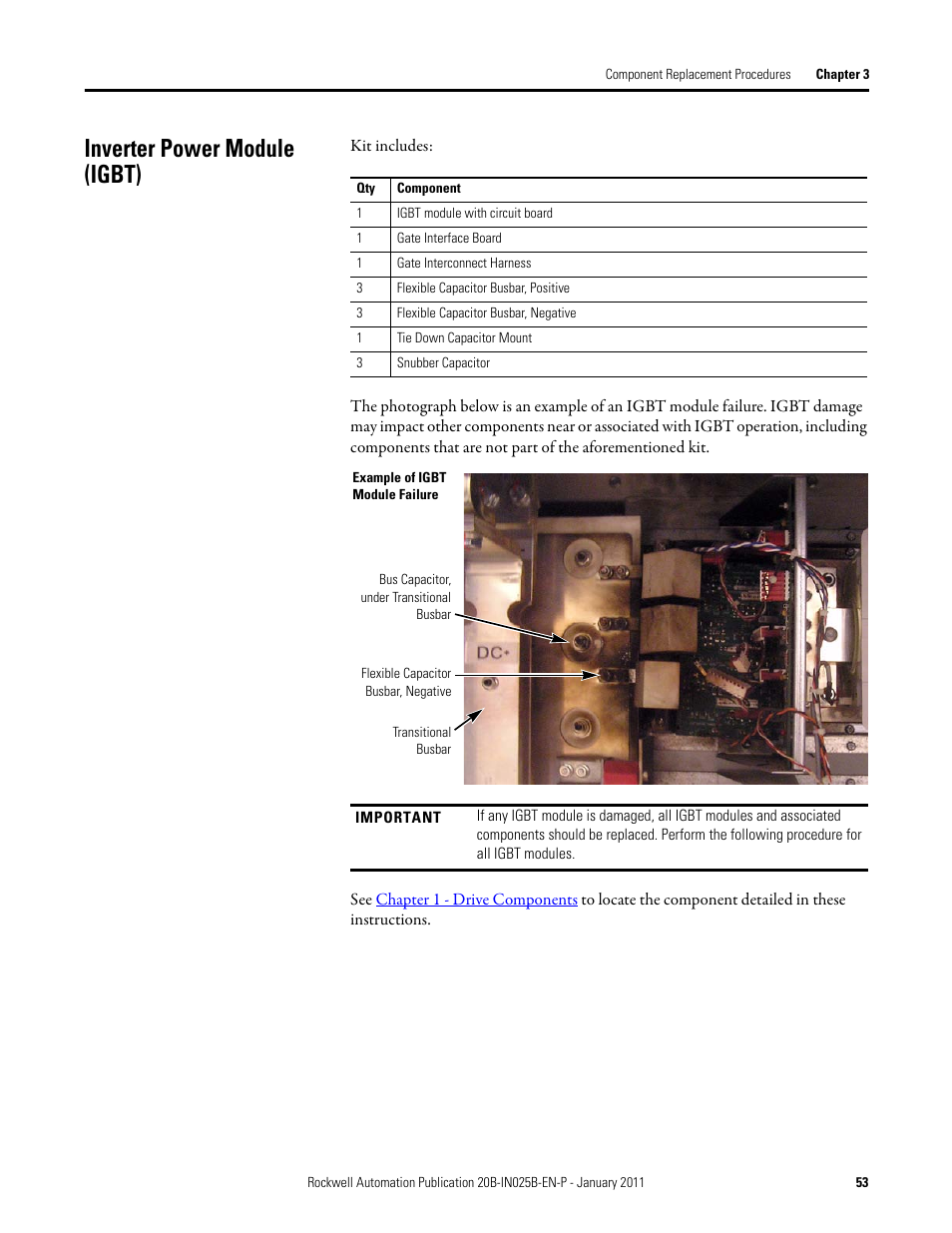 Inverter power module (igbt) | Rockwell Automation PF700 PowerFlex 700 Drive Components Replacement - Frame 9 User Manual | Page 53 / 84