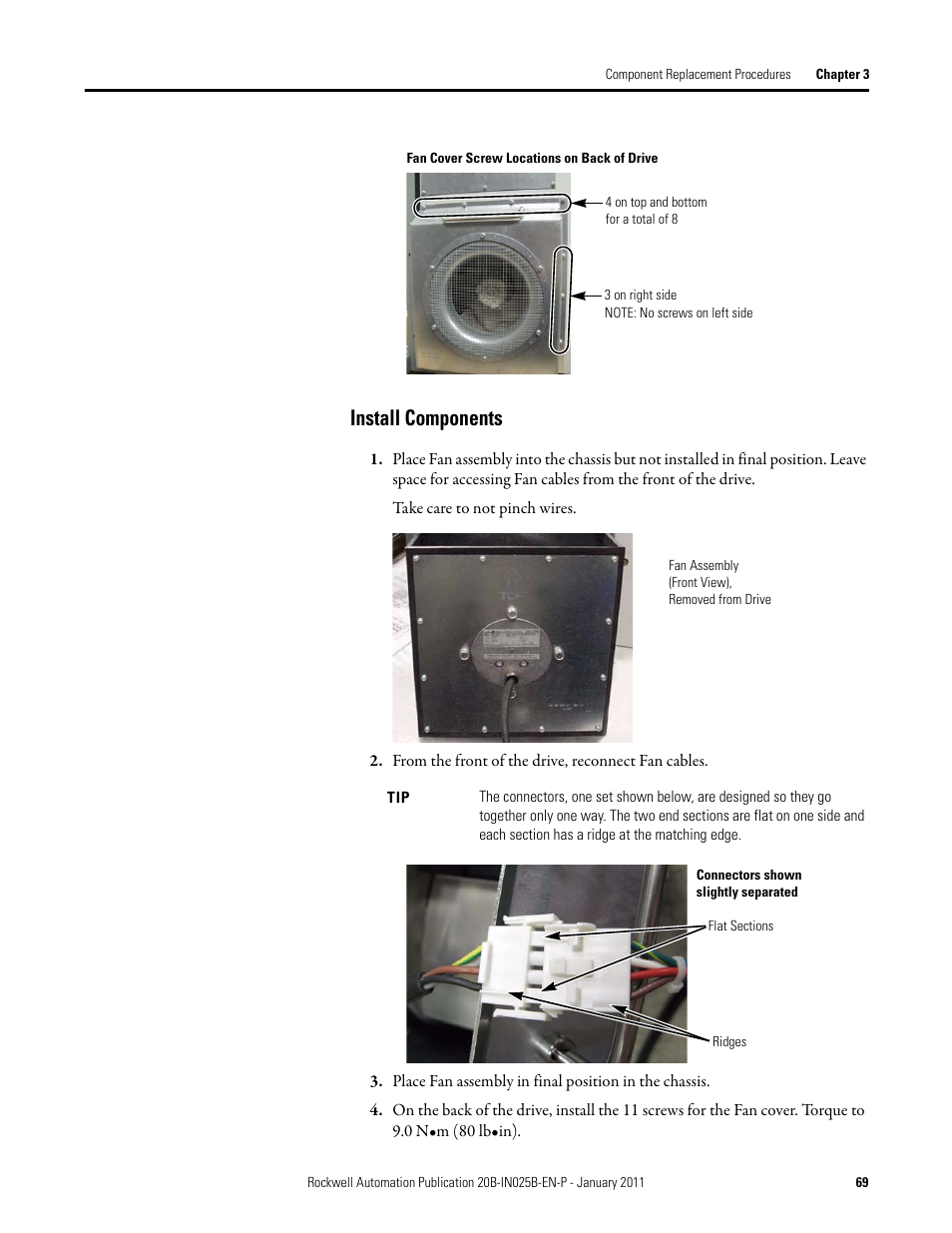 Install components | Rockwell Automation PF700 PowerFlex 700 Drive Components Replacement - Frame 9 User Manual | Page 69 / 84