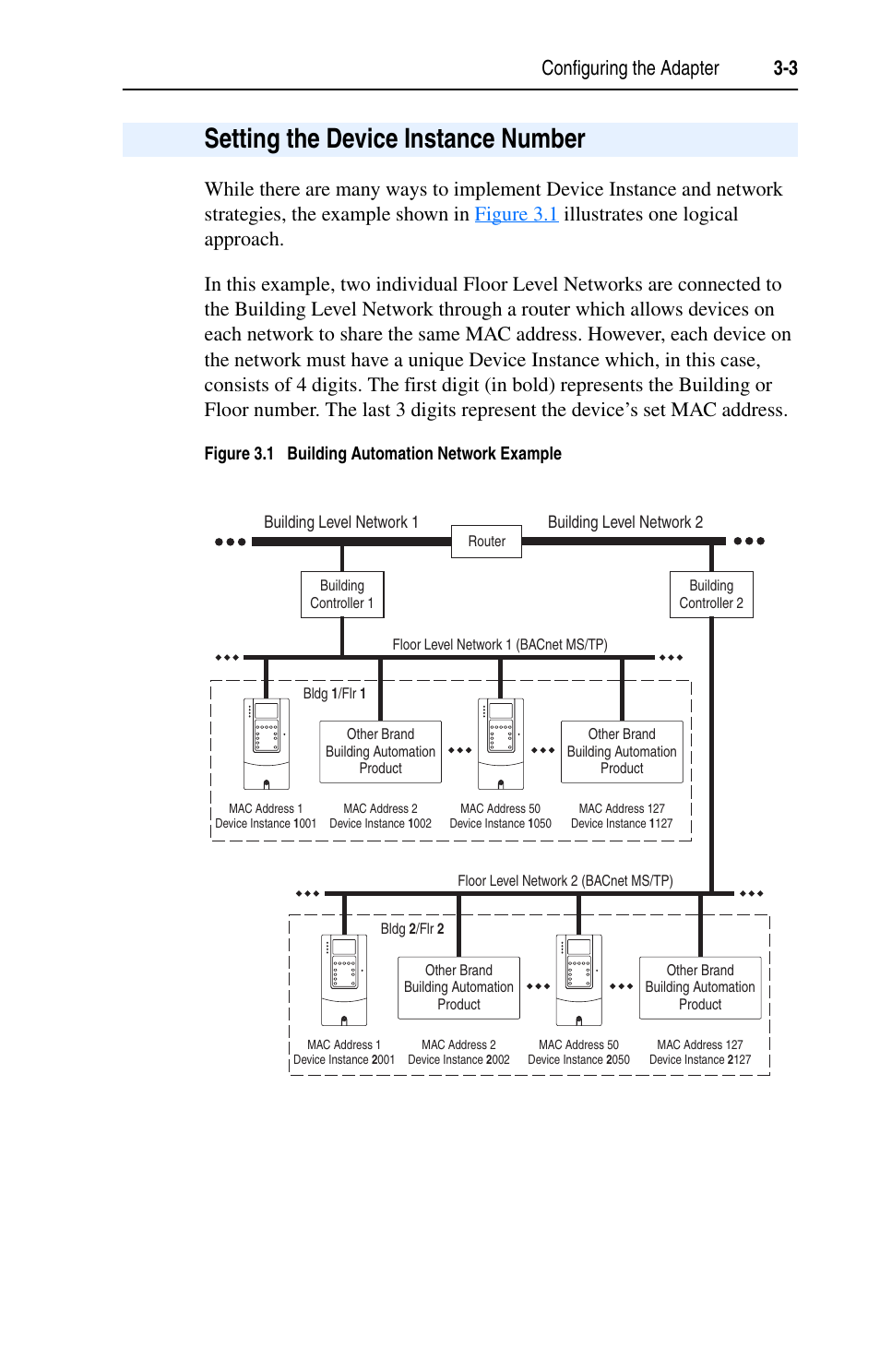 Setting the device instance number, Setting the device instance number -3 | Rockwell Automation 20-COMM-B BACnet MS/TP Adapter User Manual | Page 31 / 76