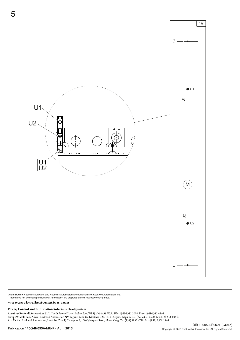 U1 u2 u1 u2 | Rockwell Automation 140G-NS-SCMx Spring Charging Motor User Manual | Page 4 / 4