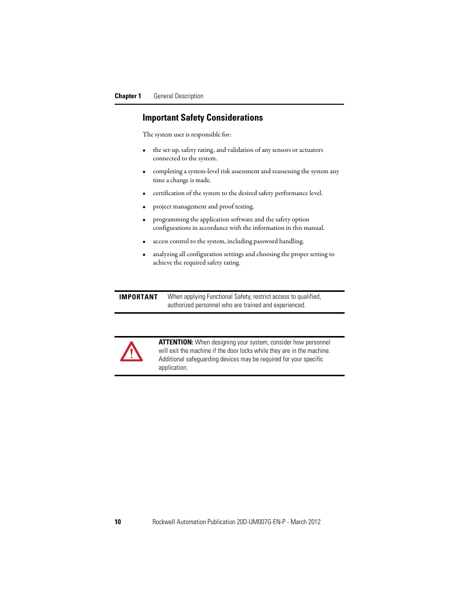 Important safety considerations | Rockwell Automation 20D-P2-DG03 DriveGuard Safe Torque Off Option for PowerFlex 700S Phase II and 700L Drives User Manual | Page 10 / 40