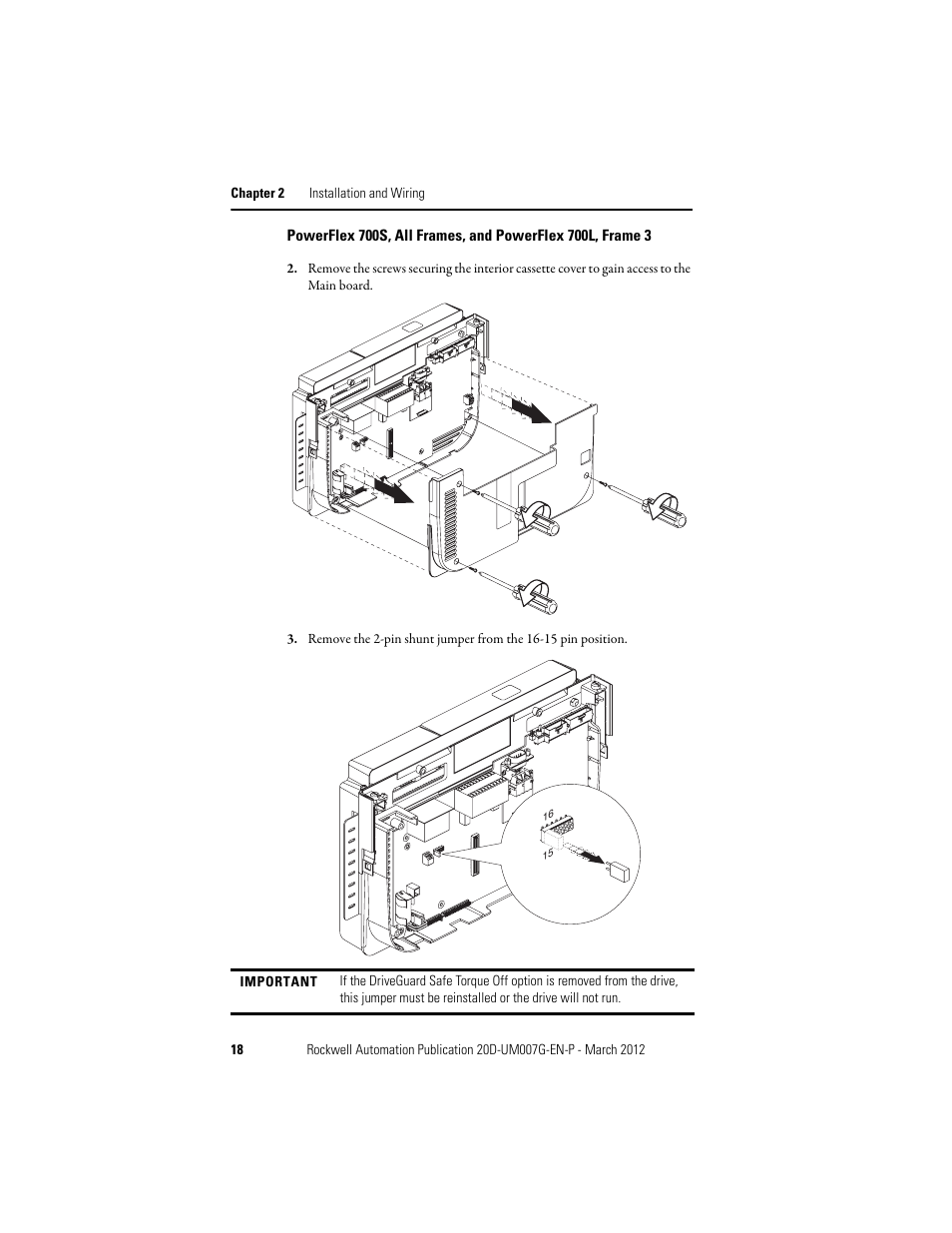 Rockwell Automation 20D-P2-DG03 DriveGuard Safe Torque Off Option for PowerFlex 700S Phase II and 700L Drives User Manual | Page 18 / 40