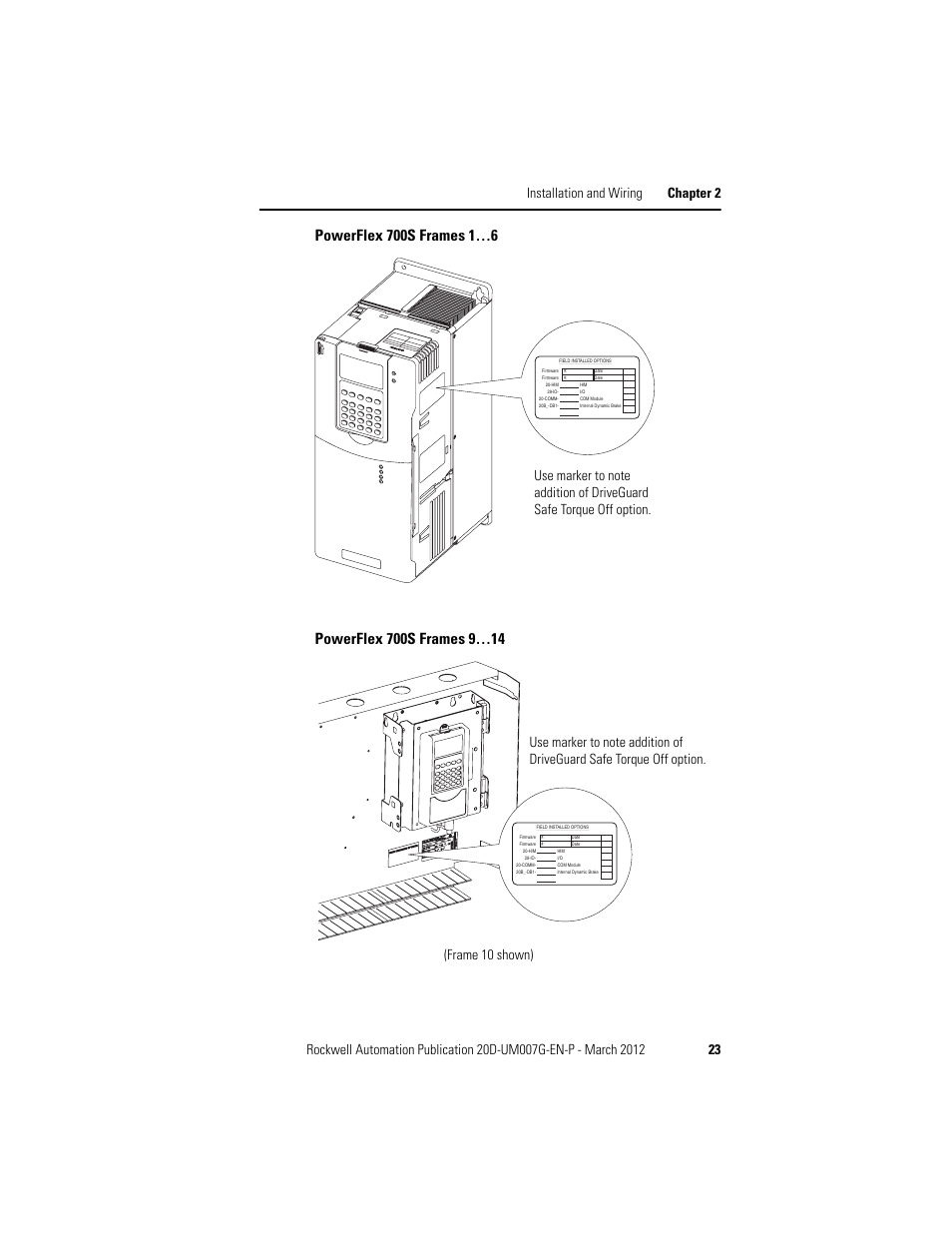 Rockwell Automation 20D-P2-DG03 DriveGuard Safe Torque Off Option for PowerFlex 700S Phase II and 700L Drives User Manual | Page 23 / 40