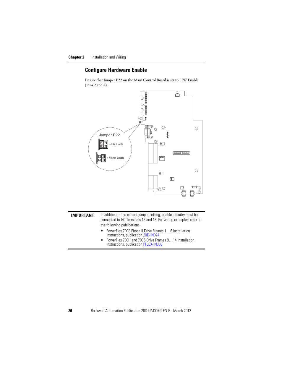 Configure hardware enable | Rockwell Automation 20D-P2-DG03 DriveGuard Safe Torque Off Option for PowerFlex 700S Phase II and 700L Drives User Manual | Page 26 / 40