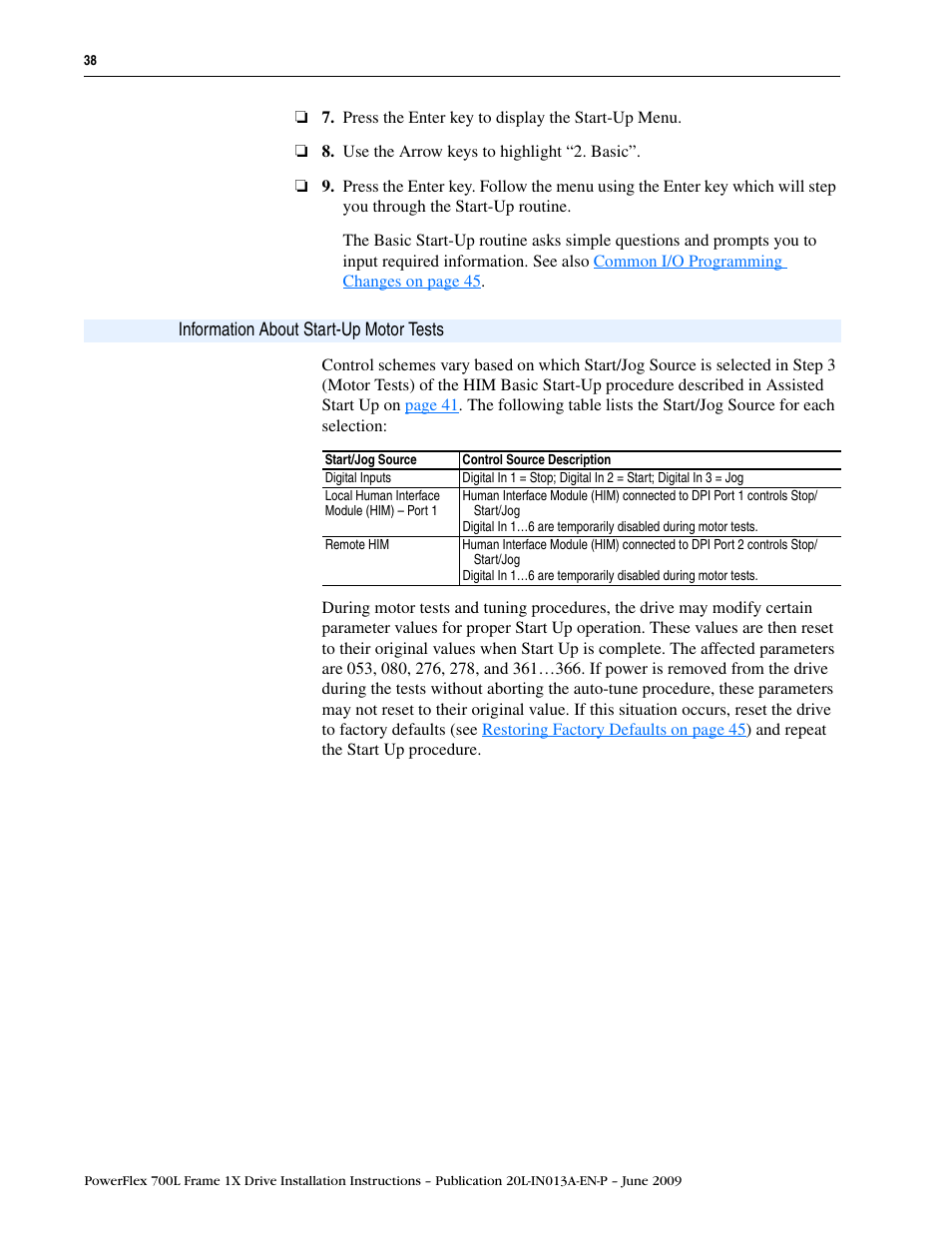 Information about start-up motor tests | Rockwell Automation 20L PowerFlex 700L Frame 1X Liquid-Cooled Adjustable Frequency AC Drive User Manual | Page 38 / 60