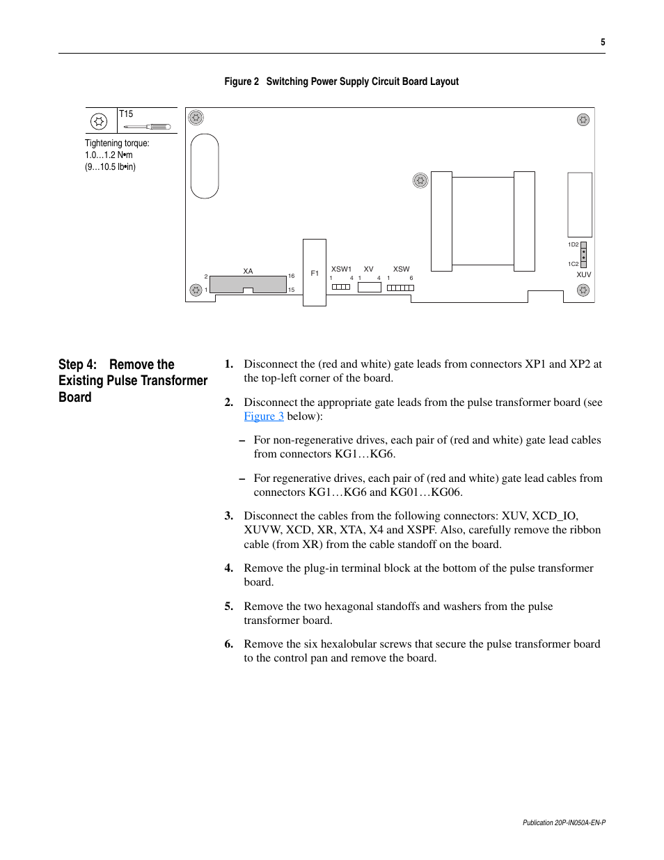 Rockwell Automation 20P PowerFlex DC Drive - Frame D Pulse Transformer Circuit Board User Manual | Page 5 / 8