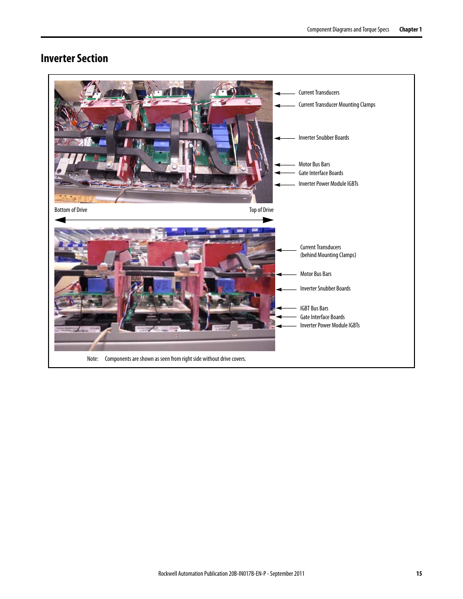 Inverter section | Rockwell Automation 20B PowerFlex 700 Drive - Frame 7 Components Replacement User Manual | Page 15 / 60