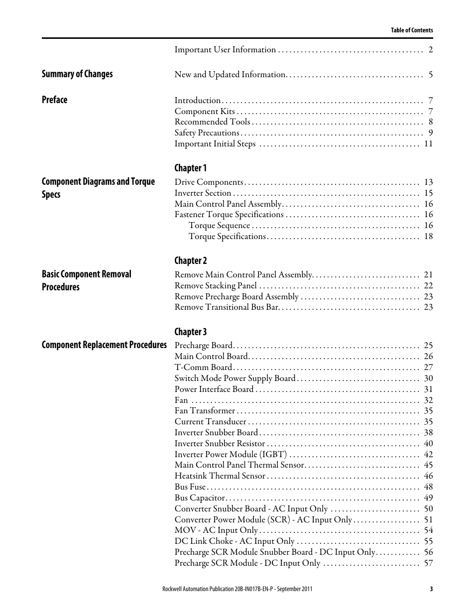 Rockwell Automation 20B PowerFlex 700 Drive - Frame 7 Components Replacement User Manual | Page 3 / 60