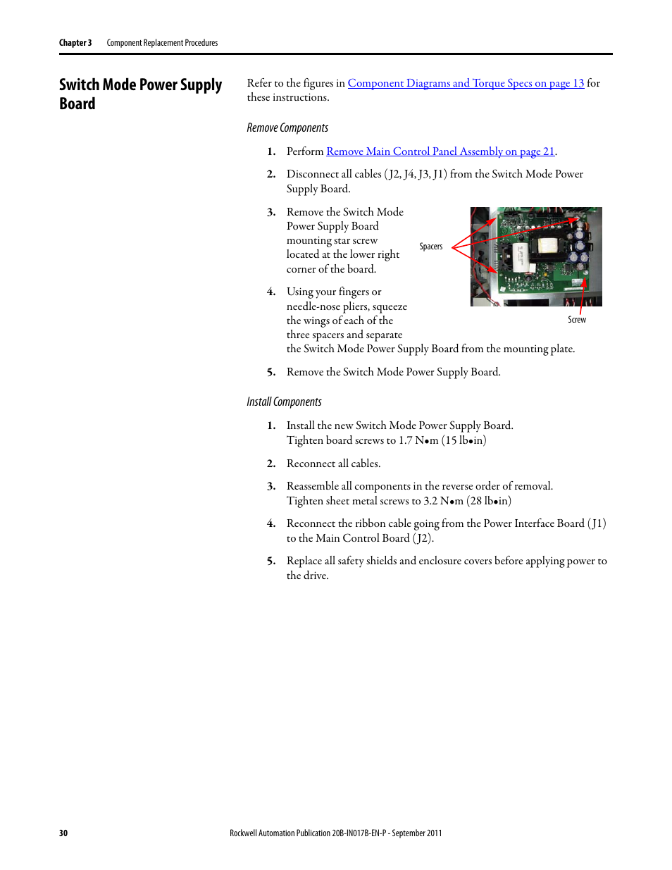 Switch mode power supply board | Rockwell Automation 20B PowerFlex 700 Drive - Frame 7 Components Replacement User Manual | Page 30 / 60