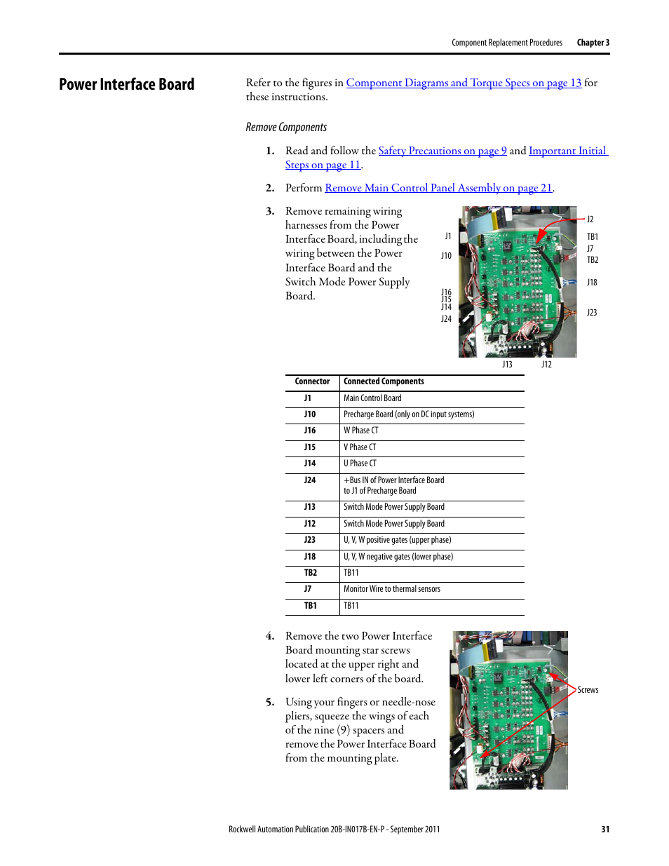 Power interface board | Rockwell Automation 20B PowerFlex 700 Drive - Frame 7 Components Replacement User Manual | Page 31 / 60