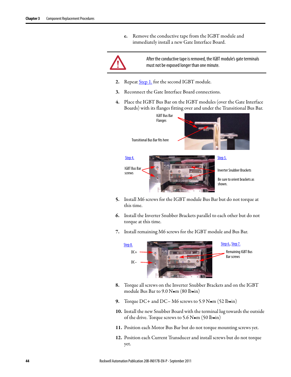 Rockwell Automation 20B PowerFlex 700 Drive - Frame 7 Components Replacement User Manual | Page 44 / 60