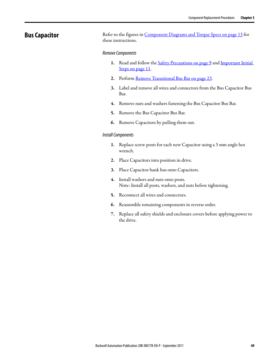 Bus capacitor | Rockwell Automation 20B PowerFlex 700 Drive - Frame 7 Components Replacement User Manual | Page 49 / 60