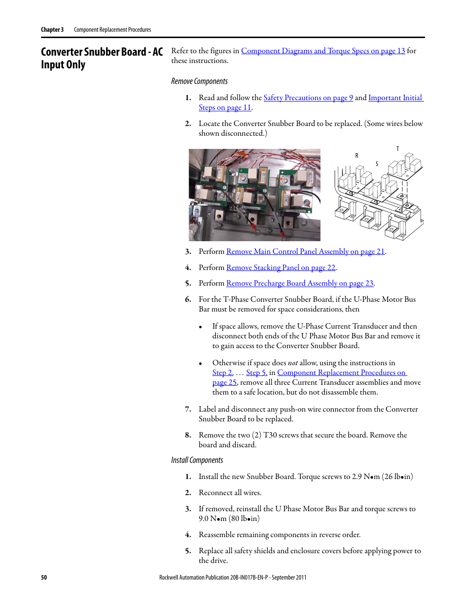 Converter snubber board - ac input only | Rockwell Automation 20B PowerFlex 700 Drive - Frame 7 Components Replacement User Manual | Page 50 / 60