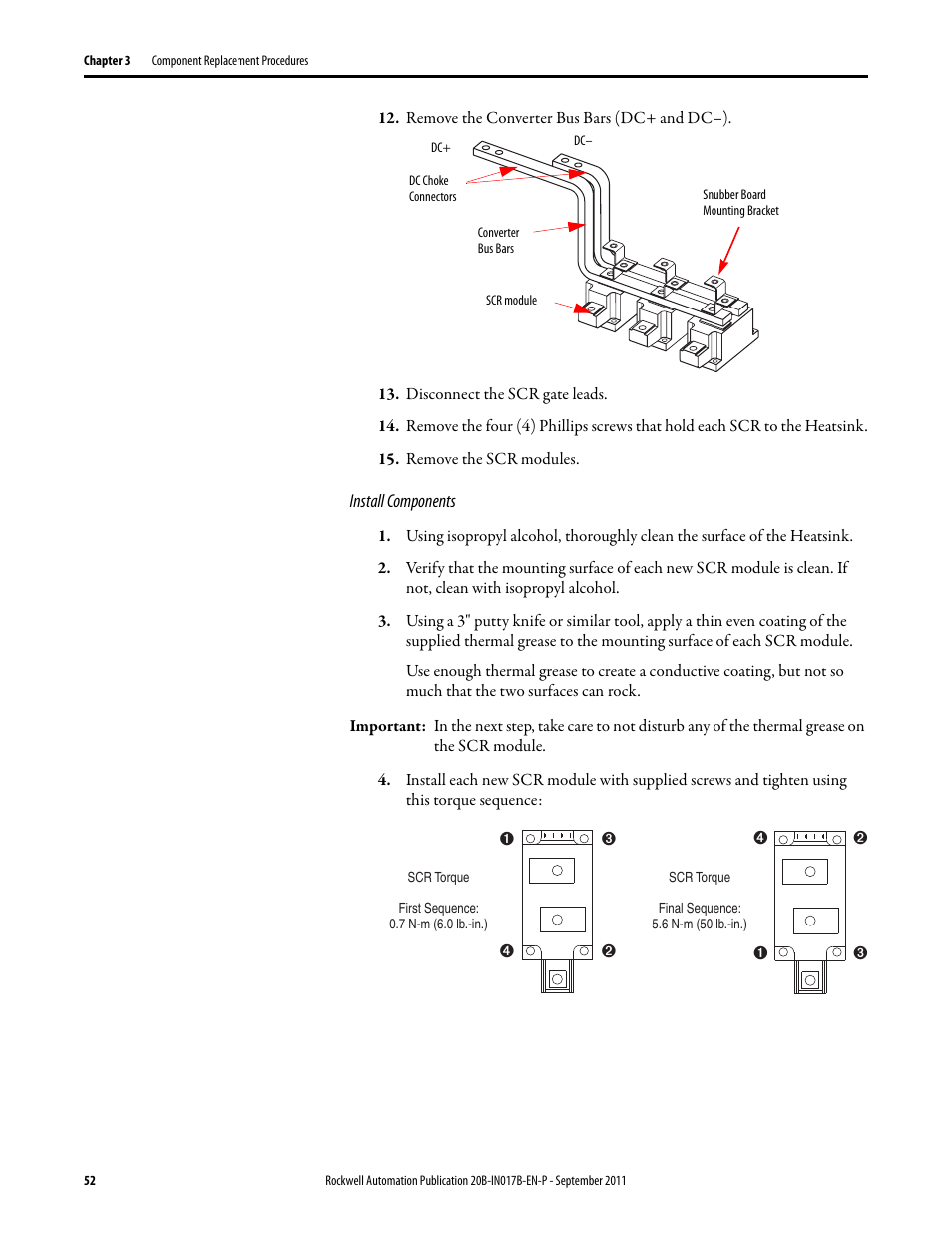 Rockwell Automation 20B PowerFlex 700 Drive - Frame 7 Components Replacement User Manual | Page 52 / 60