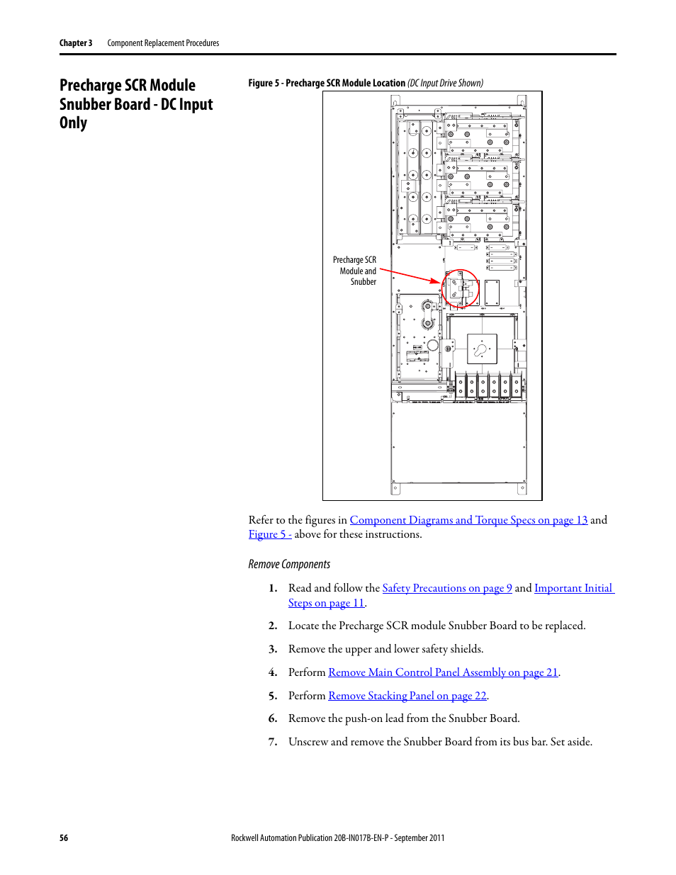 Precharge scr module snubber board - dc input only | Rockwell Automation 20B PowerFlex 700 Drive - Frame 7 Components Replacement User Manual | Page 56 / 60