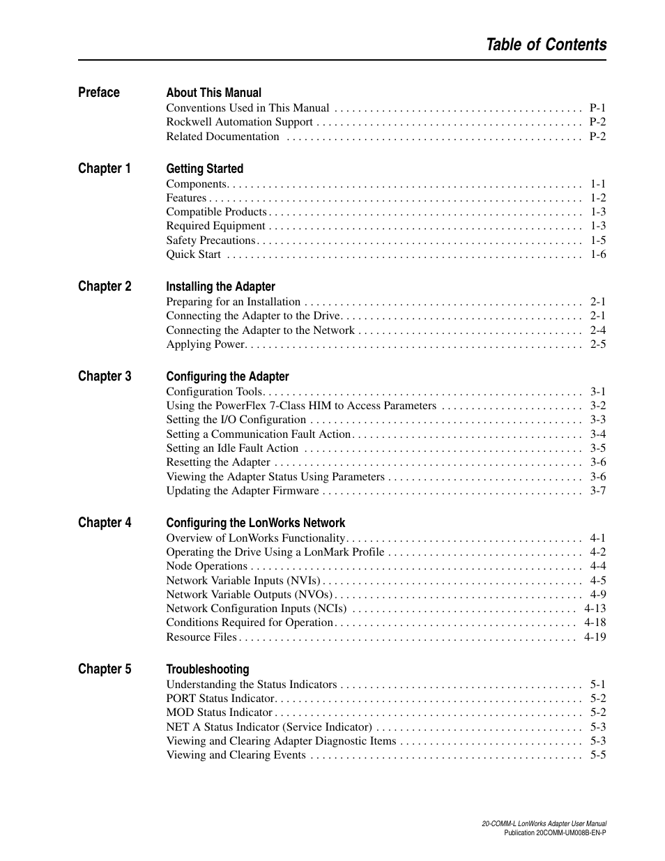 Rockwell Automation 20-COMM-L LonWorks Adapter User Manual | Page 5 / 84