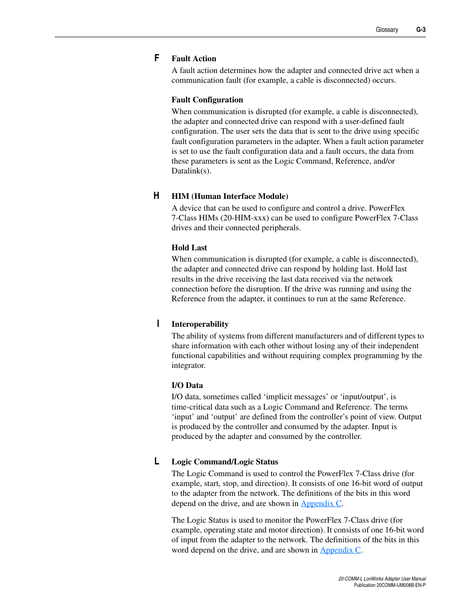 Rockwell Automation 20-COMM-L LonWorks Adapter User Manual | Page 75 / 84