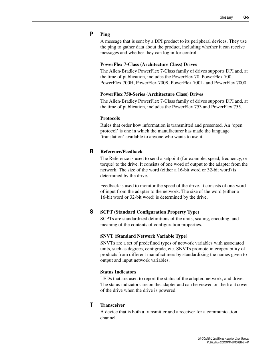 Rockwell Automation 20-COMM-L LonWorks Adapter User Manual | Page 77 / 84