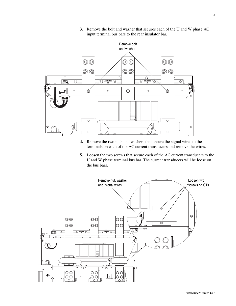 Rockwell Automation 20P PowerFlex DC Drive - Frame D AC Current Transducers User Manual | Page 5 / 8