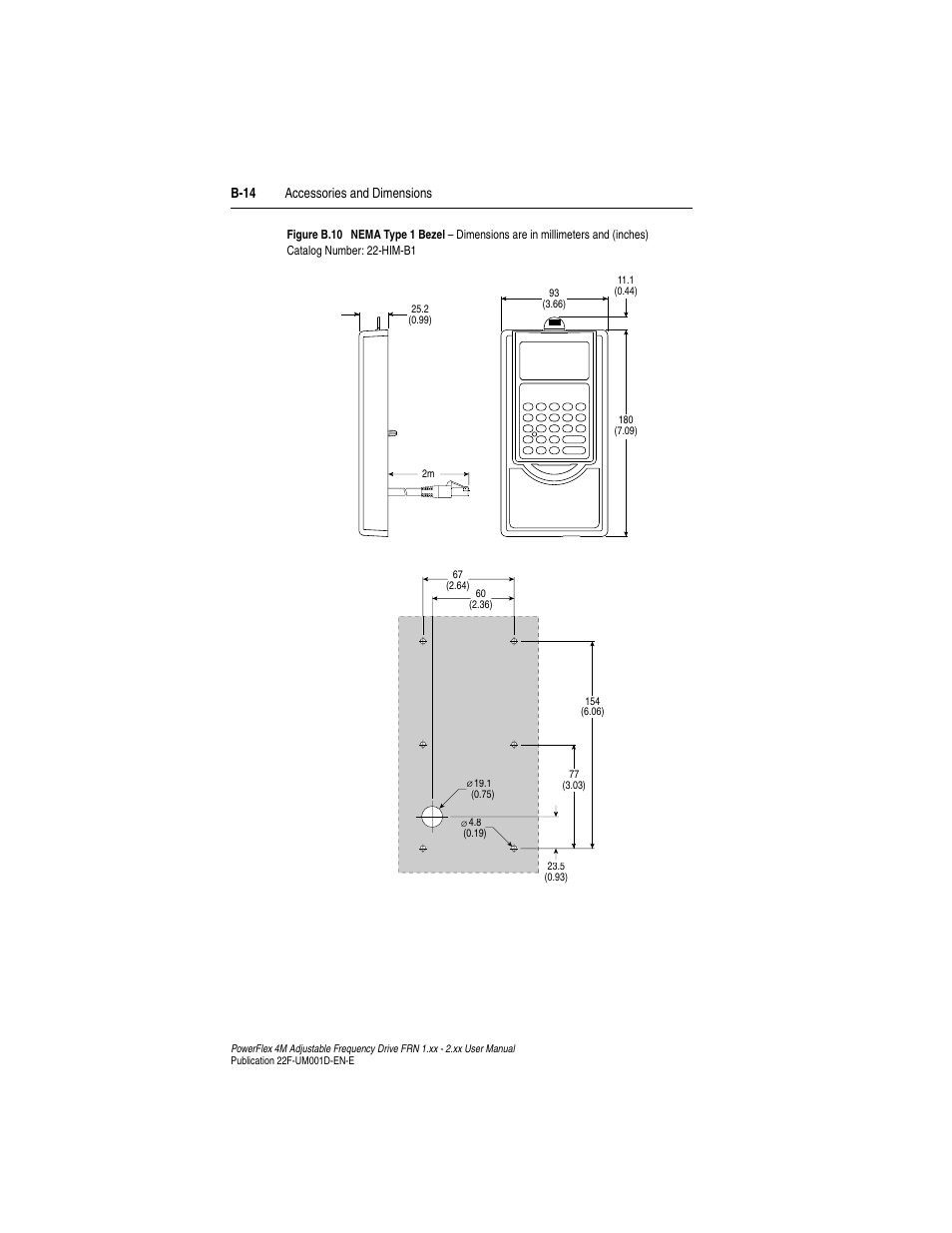 B-14 accessories and dimensions | Rockwell Automation 22F PowerFlex 4M User Manual FRN 1.xx - 2.xx User Manual | Page 100 / 118