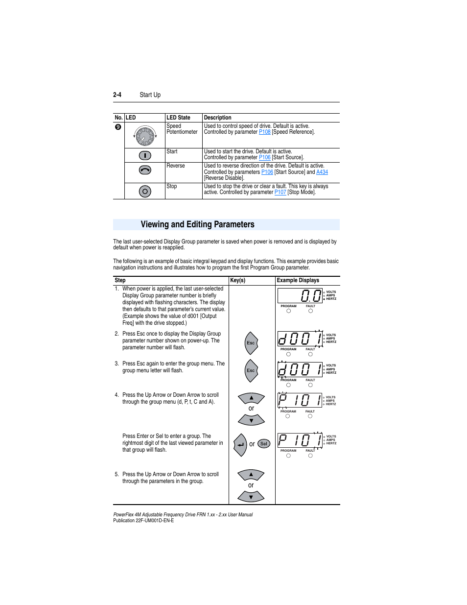 Viewing and editing parameters, Viewing and editing parameters -4 | Rockwell Automation 22F PowerFlex 4M User Manual FRN 1.xx - 2.xx User Manual | Page 38 / 118