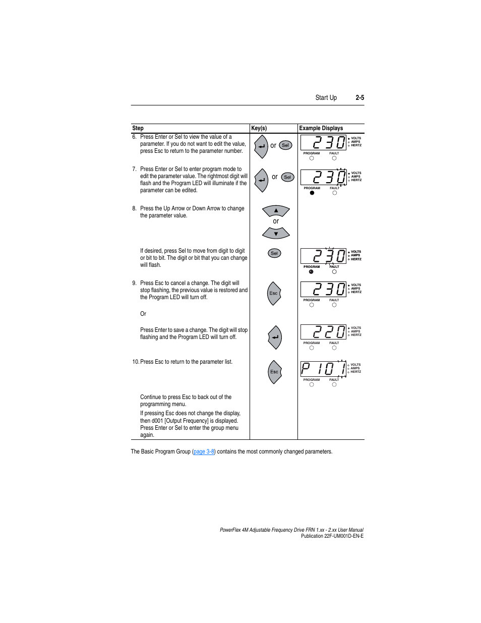 Start up 2-5 | Rockwell Automation 22F PowerFlex 4M User Manual FRN 1.xx - 2.xx User Manual | Page 39 / 118